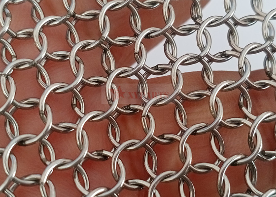 decoración de acero inoxidable de Ring Mesh Welded Type For Architecture del metal de 0.8x7m m