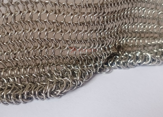 cortinas de acero inoxidables de 0.53x3.81m m Chainmail Ring Mesh Use As Metal Mesh