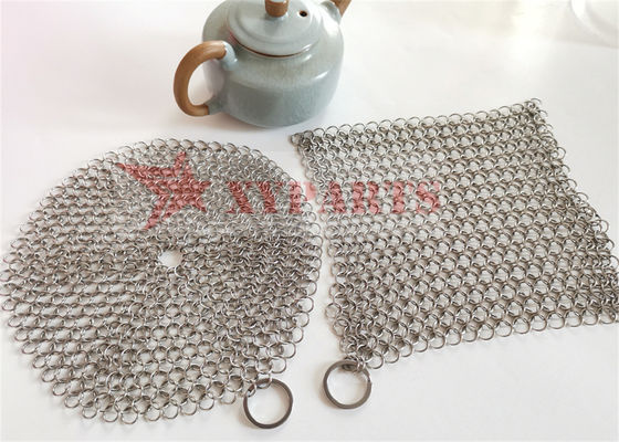 SUS316 los anillos Chainmail el arrabio Pan Scrubber Food Grade