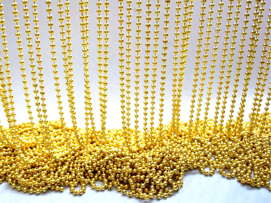 Cadena de la bola de metal del conector 3.2m m de la gota del color oro para la decoración de la ropa del cuerpo