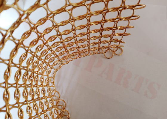 Acero inoxidable del color oro 1.5x15m m Chainmail Mesh Fabric Curtain Interior Design