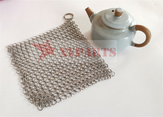 SUS316 los anillos Chainmail el arrabio Pan Scrubber Food Grade