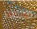 Cortina incombustible de Mesh Curtain Restaurant Partition Ring del metal con color oro