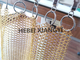 Color oro brillante 304 Ring Mesh Chainmail Room Divider Curtain de acero inoxidable 1m m x 8m m